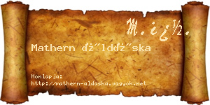 Mathern Áldáska névjegykártya